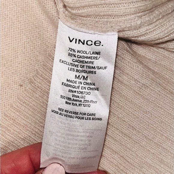 VINCE Wool Cashmere Cardigan Sweater Sz M - Picture 4 of 9